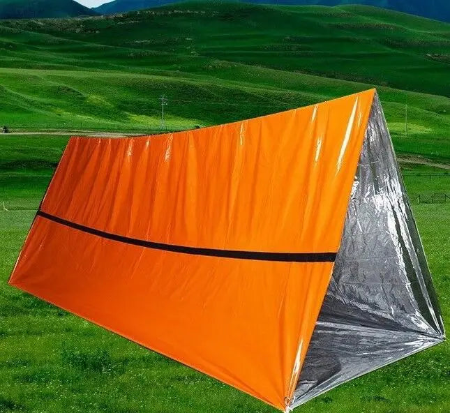 2-Person Emergency Shelter Bivy Kit – Waterproof Mylar Survival Tent & Thermal Blanket
